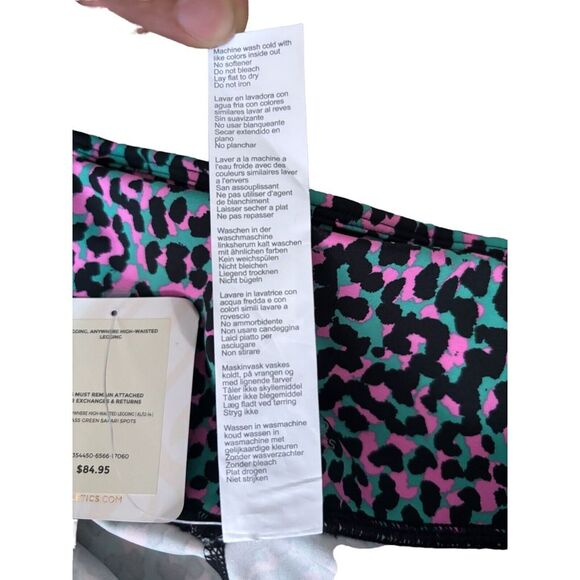 Fabletics Women Pink Purple Leopard High-Waisted Pureluxe Mesh 7/8 Leggings Lrg - Picture 4 of 9